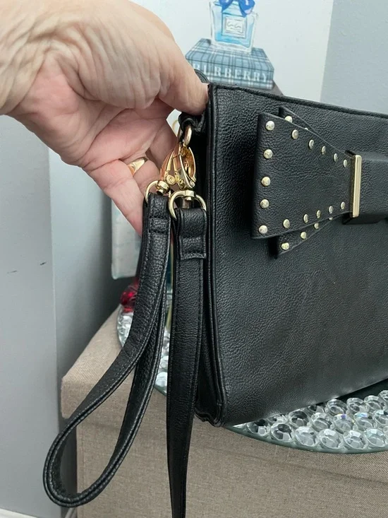 Betsey Johnson Black Bow Studded Crossbody Bag - Picture 5 of 8